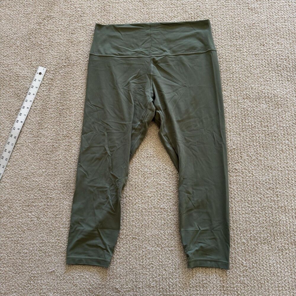 Lululemon Leggings Womens 14 Green High Rise Crop Ankle Yoga Nylon Stretch